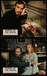 4x035 HANDS OF THE RIPPER 11 color English FOH LCs '71 Hammer horror, Jack the Ripper kills again!