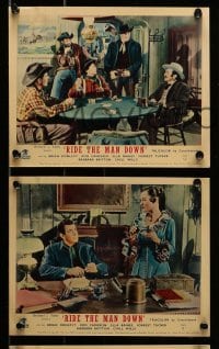 4x187 RIDE THE MAN DOWN 7 color English FOH LCs '52 cowboys Brian Donlevy & Rod Cameron!