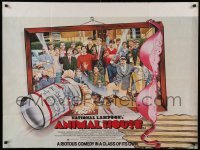 4y166 ANIMAL HOUSE British quad '78 John Landis classic, cool different art of beer can and cast!