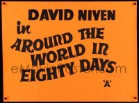 4y167 AROUND THE WORLD IN 80 DAYS British quad '50s-60s David Niven, local theatre printing!