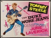 4y175 DUKE WORE JEANS British quad '58 great full-length art of Tommy Steel playing guitar!