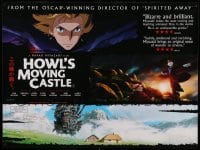 4y189 HOWL'S MOVING CASTLE British quad '05 Hayao Miyazaki, great different anime montage!