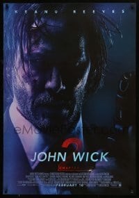 4y039 JOHN WICK CHAPTER 2 advance Canadian 1sh '17 Keanu Reeves in the title role with gun!