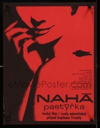 4y528 NAHA PASTYRKA Czech 11x15 '66 really cool red artwork of woman by Milan Grygar!