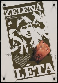 4y567 ZELENA LETA Czech 12x17 '85 Milan Muchan's war melodrama, artwork by Jan Weber!