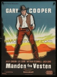 4y239 MAN OF THE WEST Danish '60 Anthony Mann, cowboy Gary Cooper is the man of fast draw!