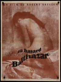 4y332 BALTHAZAR French 22x29 '67 Robert Bresson's Au Hasard Balthazar, art by Ferracci!