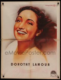 4y338 DOROTHY LAMOUR French 24x31 '40s great Roger Soubie art of sexy actress!