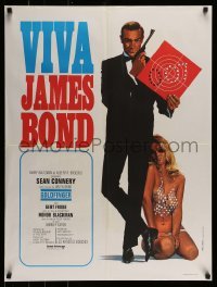 4y344 GOLDFINGER French 24x32 R70 Sean Connery as James Bond 007 with sexy girl by Thos & Bourduge