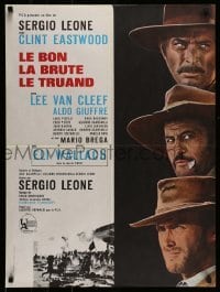 4y345 GOOD, THE BAD & THE UGLY French 23x31 R70s Clint Eastwood, Lee Van Cleef, Leone classic!