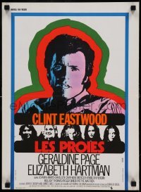 4y380 BEGUILED French 15x21 '71 cool different psychedelic art of Clint Eastwood, Don Siegel