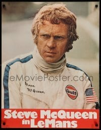 4y020 LE MANS teaser German '71 close up of race car driver Steve McQueen in personalized uniform!