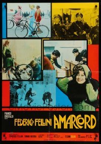 4y426 AMARCORD Italian 26x37 pbusta '73 Federico Fellini classic comedy, different photo montage!