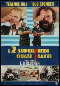 4y432 CRIMEBUSTERS Italian 27x38 pbusta '77 wacky images of policemen Terence Hill & Bud Spencer!