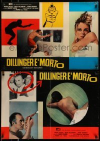 4y479 DILLINGER IS DEAD set of 2 Italian 18x27 pbustas '69 images of Michel Piccoli and Pallenberg!