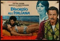4y462 DIVORCE - ITALIAN STYLE Italian 18x26 pbusta '62 Marcello Mastroianni, Rocca & Sandrelli!