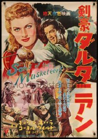 4y676 AT SWORD'S POINT Japanese 29x41 '52 Cornel Wilde & Maureen O'Hara, Sons of the Musketeers!