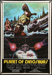4y012 PLANET OF DINOSAURS Lebanese '78 completely different sci-fi artwork by Tino Aller!