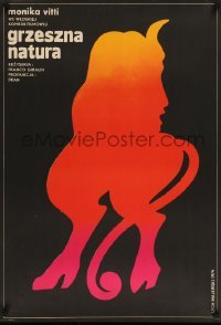 4y882 GLI ORDINI SONO ORDINI Polish 23x33 '74 Claudine Auger, Majewski colorful silhouette art!