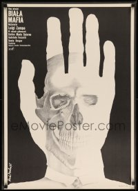 4y887 HOSPITALS THE WHITE MAFIA Polish 23x32 '75 Luigi Zampa, Rene Mulas art of hand and skull!