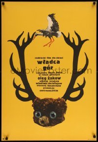 4y927 MONARCH OF THE MOUNTAINS Polish 23x33 '71 Wladca gor, really wacky wildlife art by Kiwerski!