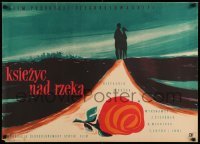 4y928 MOON OVER THE RIVER Polish 23x33 '55 Vaclav Krska's Mesic nad rekou, Cherka art!