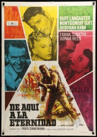 4y283 FROM HERE TO ETERNITY Spanish R60s Burt Lancaster, Kerr, Sinatra & Clift, art by Mac!