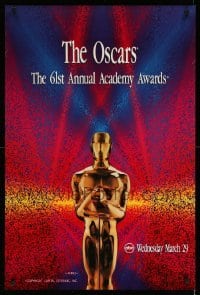 4z522 61ST ANNUAL ACADEMY AWARDS 24x36 1sh '89 cool image of Oscar with colorful background!