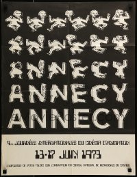 4z265 ANNECY 20x26 French film festival poster '73 great title art and design!