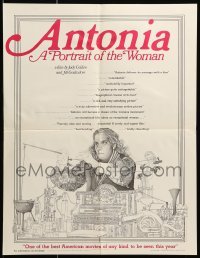 4z293 ANTONIA A PORTRAIT OF THE WOMAN 17x22 special '74 really cool artwork by Dennis Corrigan!
