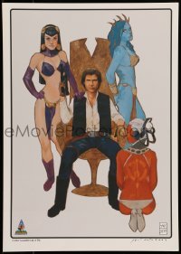 4z054 STAR WARS CELEBRATION IV signed #44/250 12x17 art print '07 by Phil Noto, Hans Solo & babes!