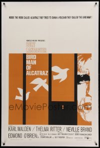 5a013 BIRDMAN OF ALCATRAZ linen 1sh '62 Burt Lancaster in John Frankenheimer's prison classic!