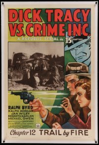 5a061 DICK TRACY VS. CRIME INC. linen chapter 12 1sh '41 art of detective Ralph Byrd, Trial By Fire