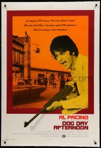 5a064 DOG DAY AFTERNOON linen int'l 1sh '75 Al Pacino, Sidney Lumet bank robbery classic!