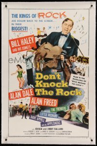 5a065 DON'T KNOCK THE ROCK linen 1sh '57 Bill Haley & his Comets, sequel to Rock Around the Clock!
