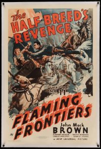 5a081 FLAMING FRONTIERS linen chapter 11 1sh '38 great western serial art, The Half Breed's Revenge!