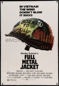 5a091 FULL METAL JACKET linen 1sh '87 Stanley Kubrick Vietnam War movie, Philip Castle art!