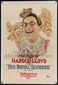 5a116 HIS ROYAL SLYNESS linen 1sh R27 wonderful art of crowd laughing at King Harold Lloyd!