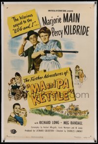 5a151 MA & PA KETTLE linen 1sh '49 Marjorie Main & Percy Kilbride in the sequel to The Egg and I!