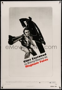 5a152 MAGNUM FORCE linen 1sh '73 best image of Clint Eastwood is Dirty Harry pointing his huge gun!