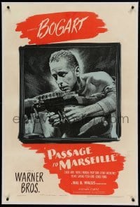 5a189 PASSAGE TO MARSEILLE linen 1sh '44 Humphrey Bogart escapes Devil's Island to fight Nazis!