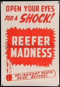 5a212 REEFER MADNESS linen 1sh '40s delinquent youth gone beserk, open your eyes for a shock, rare!