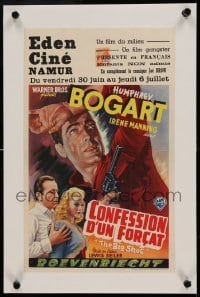 5b122 BIG SHOT linen Belgian 1948 different c/u art of Humphrey Bogart & sexy Irene Manning, rare!