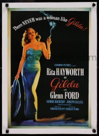 5b194 GILDA linen 15x21 Chilean commercial poster '00s classic sexy Rita Hayworth in sheath dress!