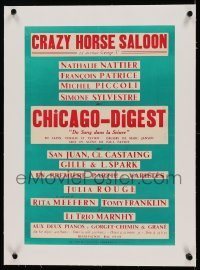 5b155 CRAZY HORSE SALOON linen French 15x21 '50s acts performing at the cabaret in Paris!