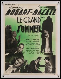 5b146 BIG SLEEP linen French 24x31 '47 Humphrey Bogart, Lauren Bacall, Howard Hawks, Cristellys art