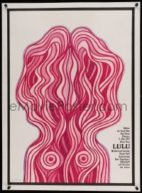 5b113 LULU linen stage play German '72 art by Jan Lenica, who also designed for the opera!