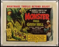5b081 MONSTER FROM GREEN HELL linen 1/2sh '57 art of the mammoth monster that terrorized the Earth!