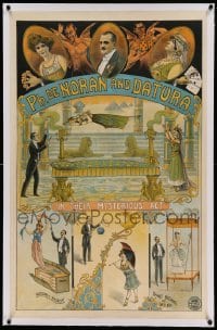 5b158 PH. DE NORAN & DATURA linen 26x40 Belgian magic poster '20s art of the best Belgian magician!