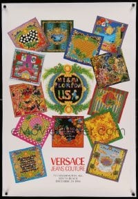 5b191 VERSACE JEANS COUTURE linen 24x36 fashion show poster '93 held in Miami, Florida, cool art!